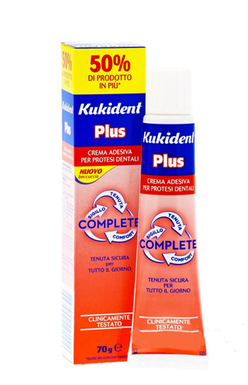 KUKIDENT PLUS COMPLETE CREMA ADESIVA PER PROTESI DENTARIE 70 G - farmaster.it