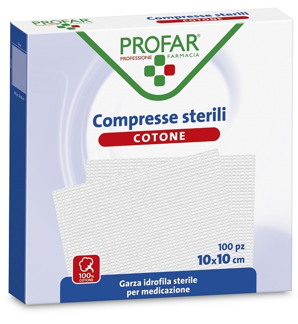 GARZA IDROFILA PROFAR COMPRESSA STERILE 10X10 CM 100 PEZZI - farmaster.it