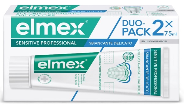 ELMEX SENSITIVE PROFESSIONAL WHITENING DENTIFRICIO DUO PACK 2 TUBI DA 75 ML - farmaster.it