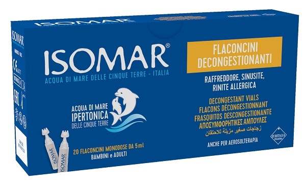 ISOMAR FLACONCINI DECONGESTIONANTI SOLUZIONE IPERTONICA 20 FLACONCINI 5 ML - farmaster.it