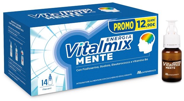 VITALMIX MENTE 14 FLACONCINI DA 10 ML PROMO CON ZUCCHERO ED EDULCORANTE SENZA GLUTINE E LATTOSIO - farmaster.it